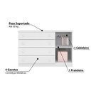 Ver imagem 3 de Cômoda Infantil Eloisa com 4 Gavetas - Branco