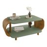 Mesa de Centro Sala Floripa com Pés de Madeira Maciça Pistache/naturale - 1