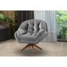 Kit 2 Poltrona Decorativa Califórnia Giratória Suede Cinza - Fm - 2