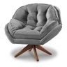 Kit 2 Poltrona Decorativa Califórnia Giratória Suede Cinza - Fm - 3