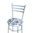 Ver imagem 2 de Conjunto 4 Cadeiras Epoxi Cinza para Cozinha Assento Estampado Cor:floral Branco
