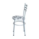 Ver imagem 3 de Conjunto 4 Cadeiras Epoxi Cinza para Cozinha Assento Estampado Cor:floral Branco
