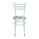Ver imagem 4 de Conjunto 4 Cadeiras Epoxi Cinza para Cozinha Assento Estampado Cor:floral Branco