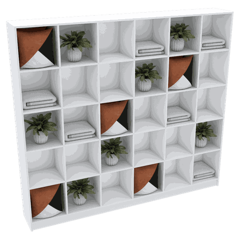 ARMÁRIO COLMÉIA 30 NICHOS 100%MDF M359.B (LOJA,CLOSET) MUNDI MOVEIS