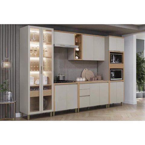 Cozinha Completa 6 Peças 13 Portas Allure CZ657 Gris Linea