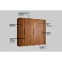 Ver imagem 6 de Guarda Roupa Casal 6 Portas (2 Ripadas) e 6 Gavetas C/ Pés Atrice Nogueira Touch - Demóbile
