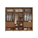 Ver imagem 5 de Guarda Roupa Casal 6 Portas (2 Ripadas) e 6 Gavetas C/ Pés Atrice Nogueira Touch - Demóbile