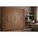 Ver imagem 1 de Guarda Roupa Casal 6 Portas (2 Ripadas) e 6 Gavetas C/ Pés Atrice Nogueira Touch - Demóbile