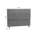 Ver imagem 2 de Cabeceira New Paris Estofada com Botão de Strass para Cama Box Casal 144cm Chumbo - Jbe Móveis