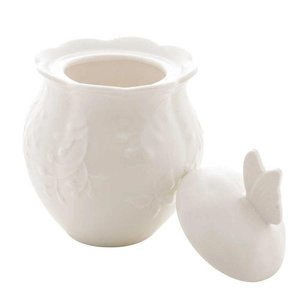 Acucareiro Porcelana New Bone Butterfly Flower 9,5x9,5x13cm