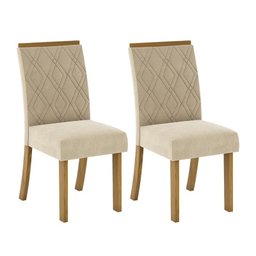 Conjunto 2 Cadeiras Melissa Nature/Linho - Móveis Henn - 1