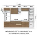 Ver imagem 4 de Armário de Cozinha Completa 330cm Branco/Rustic Glamy Madesa 03