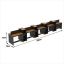 Ver imagem 2 de Estação de Trabalho 10 Lugares Smart Office 10 Mesas 8 Armários Livreiro - Preto e Cedro