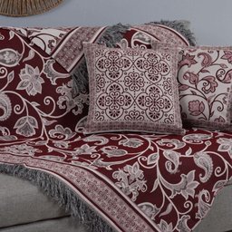 Kit Xale para Sofá com Franja Grécia 5 Peças 1,35m X 1,35m 60% Algodão 40% Poliéster Tecido - 3