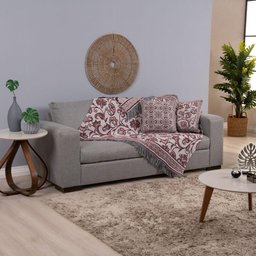 Kit Xale para Sofá com Franja Grécia 5 Peças 1,35m X 1,35m 60% Algodão 40% Poliéster Tecido - 2