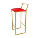 Ver imagem 4 de Jogo 4 Banqueta Alta Balcão Bistrô Dourada Confort Ind Premium Estofado Don Castro Decor
