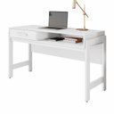 Ver imagem 3 de Escrivaninha Mesa Escritório Minimalista Liz com Gaveta e Nicho 1,35m Branco