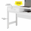Ver imagem 5 de Escrivaninha Mesa Escritório Minimalista Liz com Gaveta e Nicho 1,35m Branco