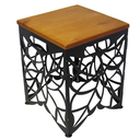 Ver imagem 5 de Banco Banquinho Quadrado Ferro e Madeira Folhado