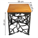 Ver imagem 3 de Banco Banquinho Quadrado Ferro e Madeira Folhado