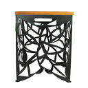 Ver imagem 4 de Banco Banquinho Quadrado Ferro e Madeira Folhado