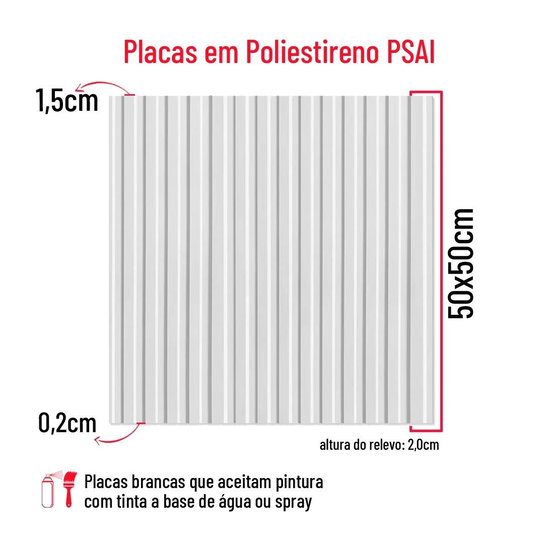 Painel Ripado Kit 1 Placas Revestimento Parede 3d 50x50cm - 5