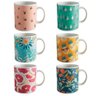 Conjunto 6 Canecas Chá Cerâmica 318ml Flora - 1