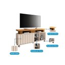 Ver imagem 4 de Rack para TV até 60 Polegadas 136cm 1 Porta de Correr Ripado Temis Espresso Móveis