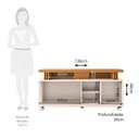 Ver imagem 3 de Rack para TV até 60 Polegadas 136cm 1 Porta de Correr Ripado Temis Espresso Móveis