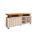 Ver imagem 2 de Rack para TV até 60 Polegadas 136cm 1 Porta de Correr Ripado Temis Espresso Móveis