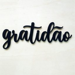 Adorno Gratidão - Quadro, Lettering, Decoração Para Parede - 25cm - Toque 3D:Preto - 2