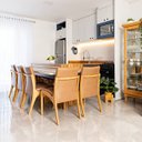 Ver imagem 5 de Kit 6 Cadeiras de Jantar Estofada Lisboa Madeira Mel Tecido Caramelo L85 RMI