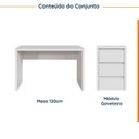 Ver imagem 5 de Escrivaninha Mesa Escritório com Gaveteiro Ficus 170cm CabeCasa MadeiraOriginals Branco