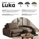 Ver imagem 2 de Sofá sem Caixa Luka Retrátil 2.10m 3 Lugares Ideal para Apartamento Sala Molas Ensacadas - Marrom