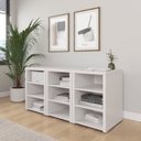 Ver imagem 1 de Conjunto Home Office 3 Módulos com Prateleiras Ficus CabeCasa MadeiraOriginals Branco