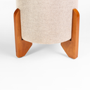 Ver imagem 2 de Puff Piave Decorativo Tecido Linho Banqueta Redondo Pés de Madeira Maciça