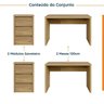 Conjunto Home Office 4 Peças 2 Mesas 120cm 2 Gaveteiros Ficus CabeCasa MadeiraOriginals - 3