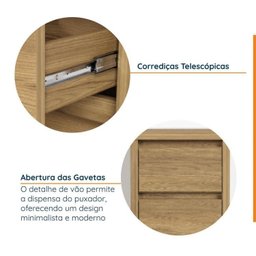 Mesa de Escritório com Gaveteiro e Nicho 220cm Ficus CabeCasa MadeiraMadeira - 9