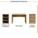 Ver imagem 3 de Escrivaninha Mesa Escritório com Gaveteiro e Nicho 220cm Ficus CabeCasa MadeiraOriginals