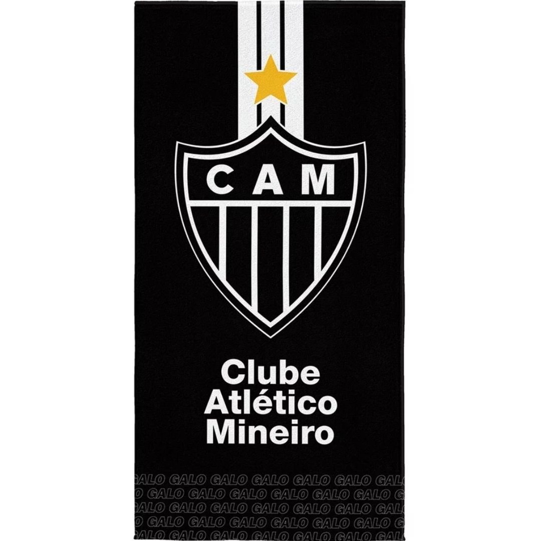 Toalha De Banho Lepper Aveludada Times De Futebol Licenciado - Atlético Mineiro - 1