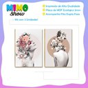 Ver imagem 3 de Placas MDF Mulher Floral Abstrata Decorativa Duas Unidades A4