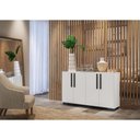 Ver imagem 7 de Aparador Buffet 4 Portas Com Pés Quadrados Branco/preto