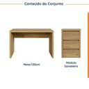 Ver imagem 3 de Escrivaninha Mesa Escritório com Gaveteiro Ficus 170cm CabeCasa MadeiraOriginals Rovere Marrom