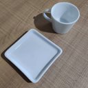 Ver mais imagens de Jogo 6 Xícaras de Café 90ml em Porcelana com Píres Quadrado Branca Germer
