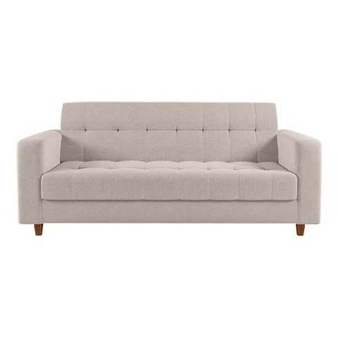 Sofá 3 lugares Verona 1,80m Suede Bege - Renascer Decor