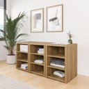 Ver imagem 1 de Conjunto Home Office 3 Módulos com Prateleiras Ficus CabeCasa MadeiraOriginals Marrom/Rovere