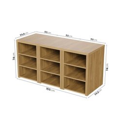 Kit 3 Estante Multiuso para Livros Baixa em Tamburato Ficus Cabecasa MadeiraMadeira - 4