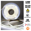 Ver imagem 2 de Fita Cob 320 Led's 10 Metros Ip44 110v 14w 6500k Liga Direto
