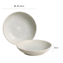 CONJUNTO C/ 6 PRATOS FUNDO BIO STONEWARE RADIAL Ø 22,5cm - 4
