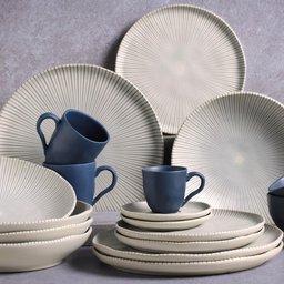 CONJUNTO C/ 6 PRATOS FUNDO BIO STONEWARE RADIAL Ø 22,5cm - 2
